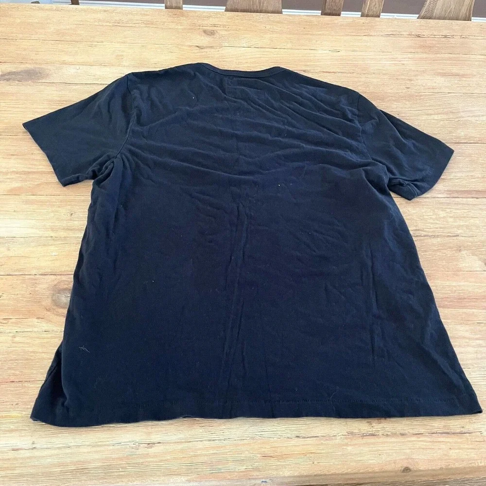 True Religion Mens Logo Graphic T Shirt Metallic Lettering Black Size L